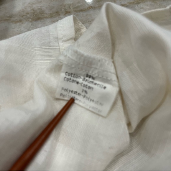 Equilibrio (Italy) | Short Sleeve Button Down Shirt | Off White | Large - Picture 8 of 11